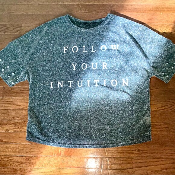 CURVE INTUITION SHEER GLITTER SHIRT (1XL) SIZE 14 - Picture 5 of 6